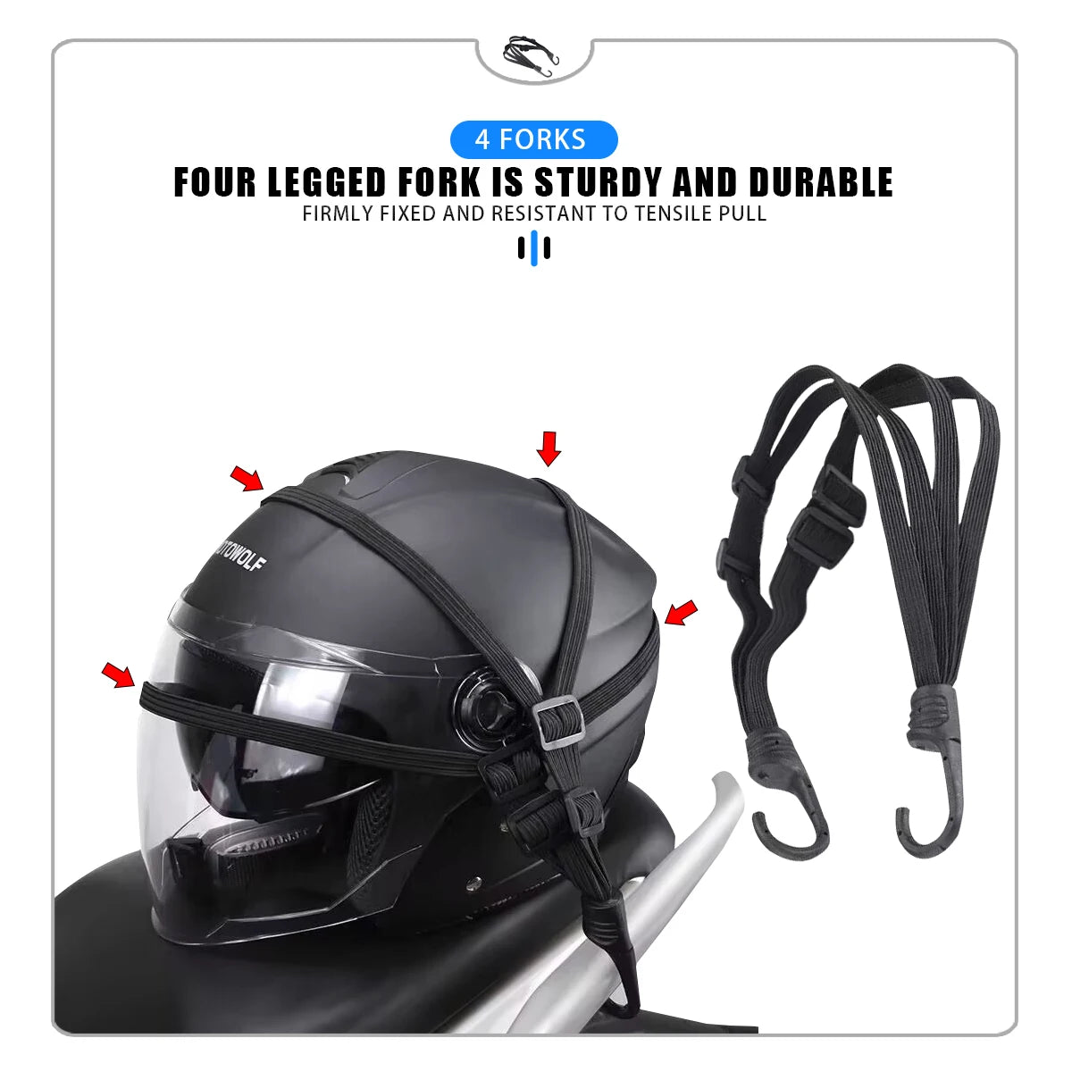 Universal 60cm Motorcycle Luggage Strap Moto Helmet Gears Fixed Elastic Buckle Rope High-Strength Retractable Protective Net