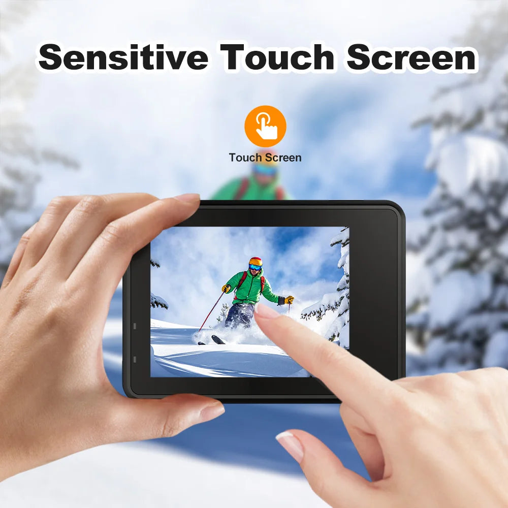 OURLIFE 5K Action Camera 4K60FPS 48MP Sony Sensor 2.0" Touch Screen WiFi EIS 170° Wide-Angle 30M Waterproof Remote Control Sports Camera for Bicycle Motorcycle Diving Outdoor