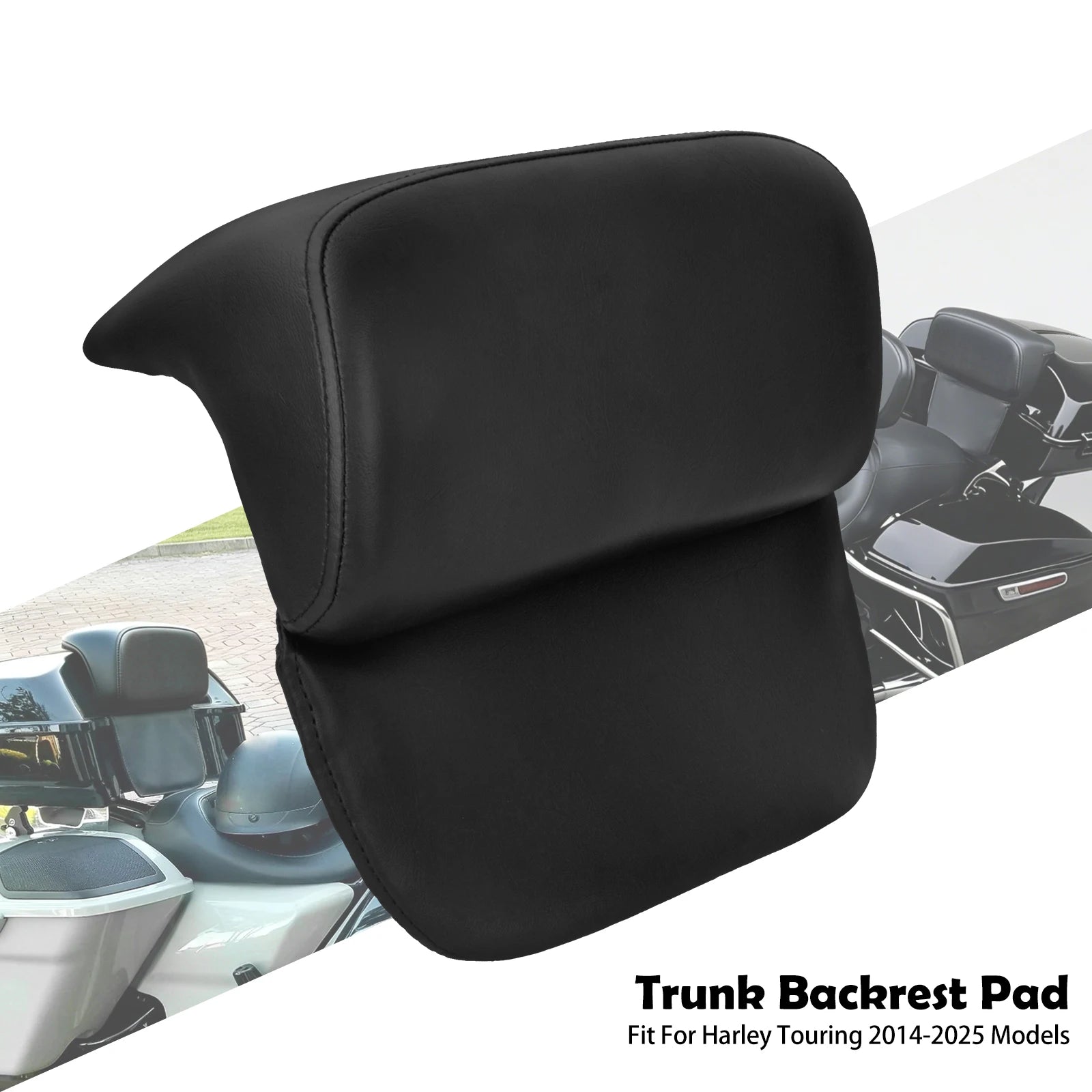 Motorcycle Chopped Razor Tour Pack Backrest Pad Trunk Cushion Pad PU Plastic For Harley Touring Road Street Electra Glide 14-25