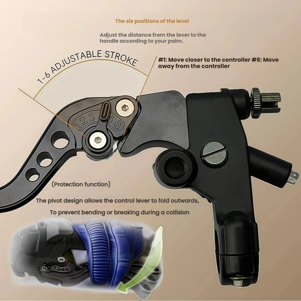 Universal 22mm Hydraulic Brake Master Cylinder & Clutch Lever – 6-Position Adjustable – Mirror Bracket & Switch – Honda / Yamaha – 3 Colors – $45