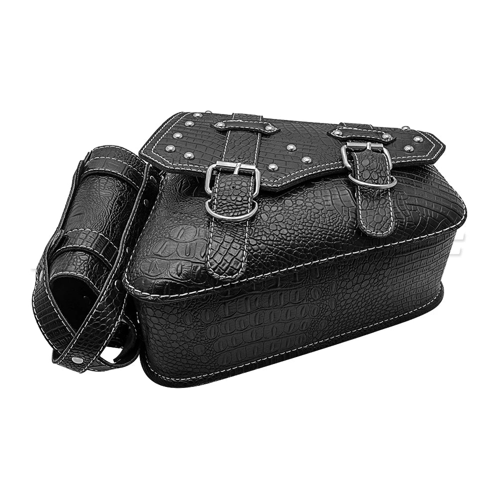 mofastwolf Sportster Iron 883 XL883 1200 Saddlebag Waterproof Storage Bag Motorcycle Swingarm Bag Side Tool Bag PU Leather Hard-Shell Detachable Water Bottle Bag – A-Side / B-Side (1PC)