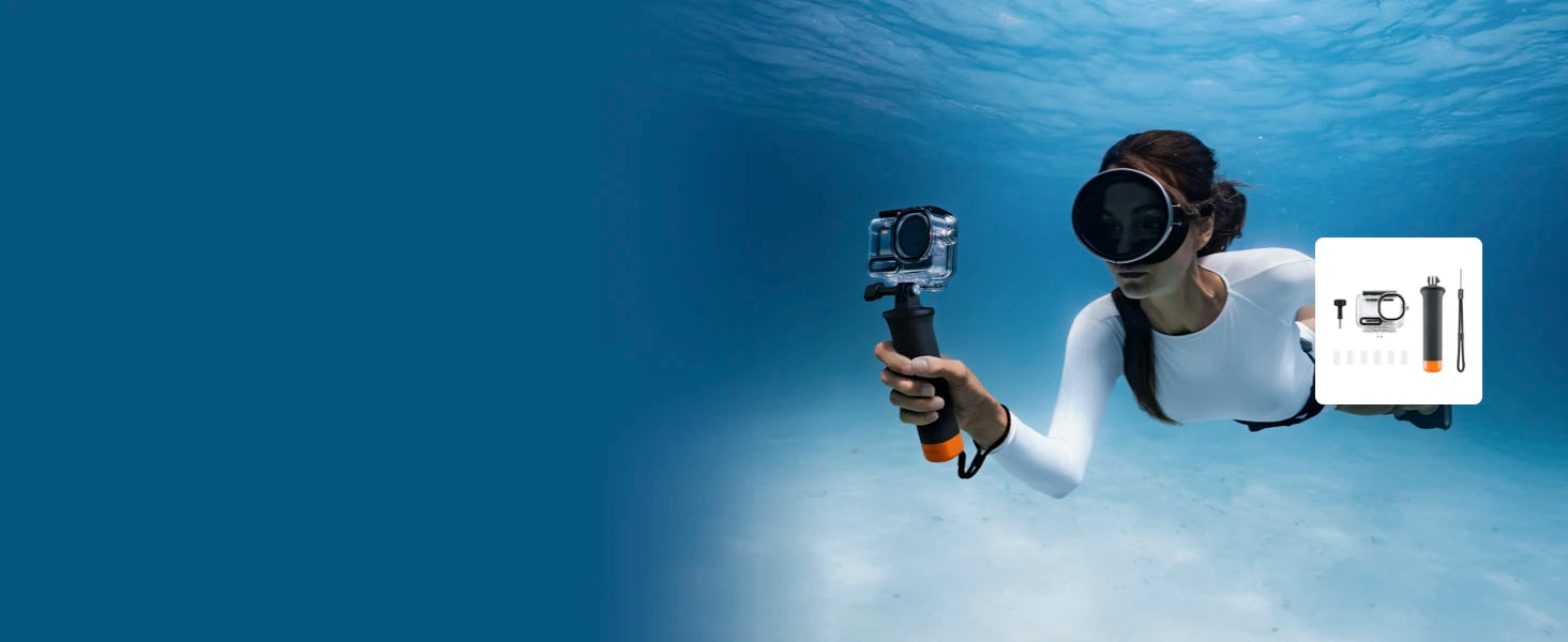 DJI Osmo Action 6 Adventure Combo 8K Waterproof Action Camera Variable Aperture f/2.0 HorizonSteady 360° 20m Underwater 50GB Built-in Storage Dual Mic Gesture Voice Control for Travel Motorcycle Vlog