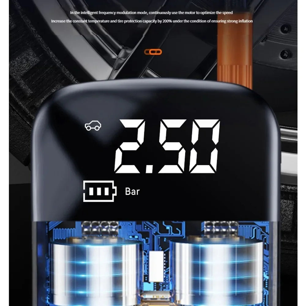Portable Air Compressor – 12V Electric Tire Inflator