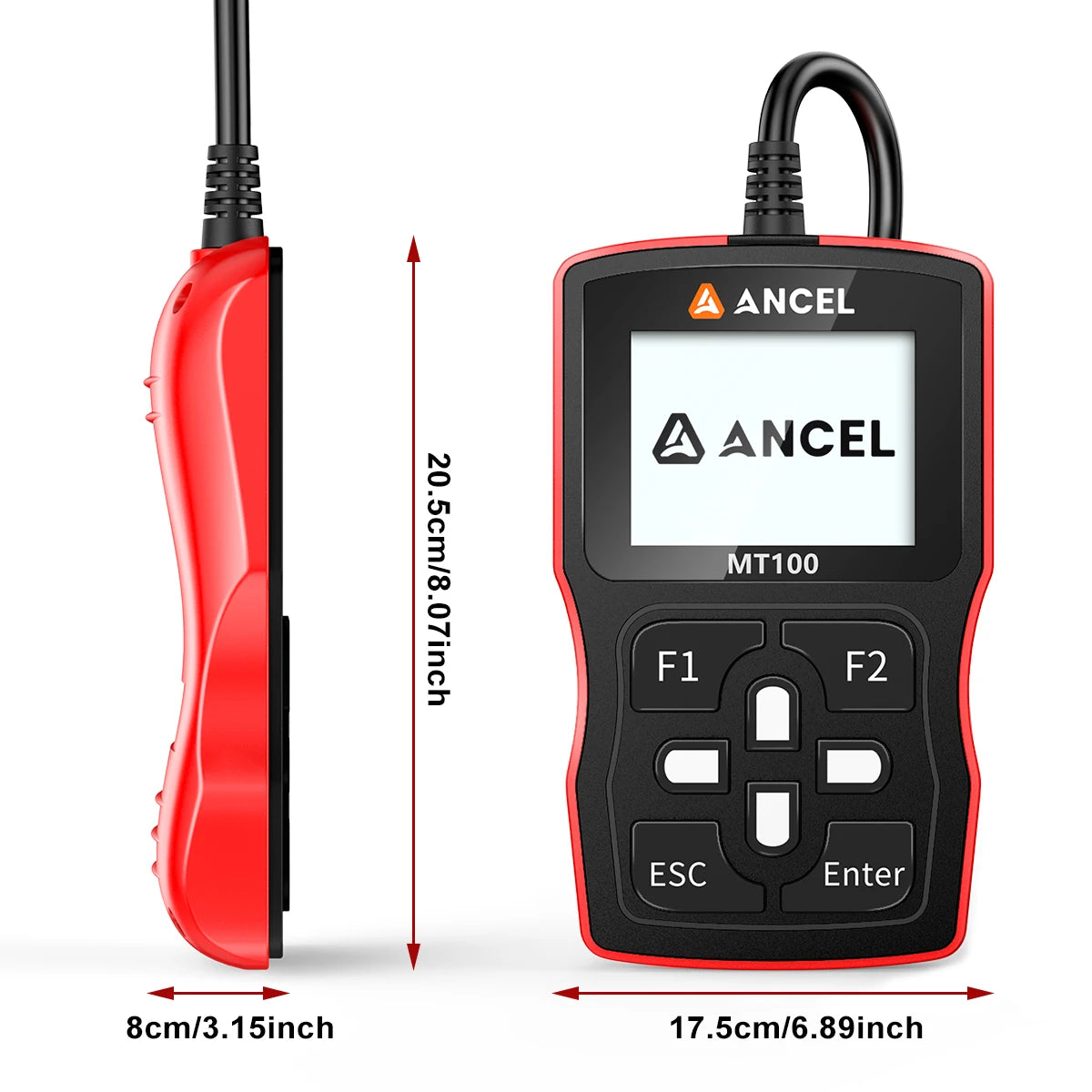 ANCEL MT100 Motorcycle OBD2 Scanner – Engine + ABS System – Yamaha Honda Suzuki – Wired Handheld – 2-Year Warranty – $138