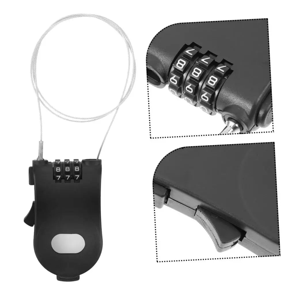 DOMEN Bicycle Steel 3 Digit Cable Code Lock Outdoor Waterproof Motorcycle Helmet Anti-Theft Chain Password Lock Bike Accessories