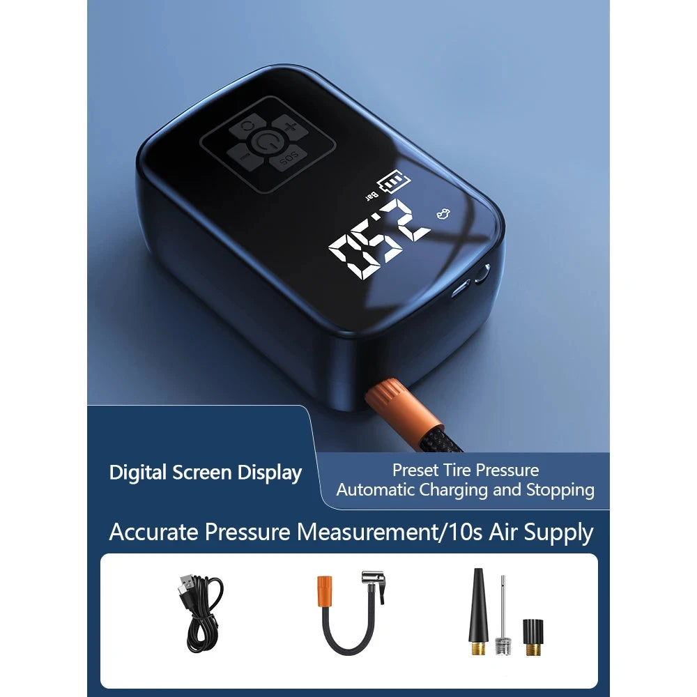 Portable Air Compressor – 12V Electric Tire Inflator