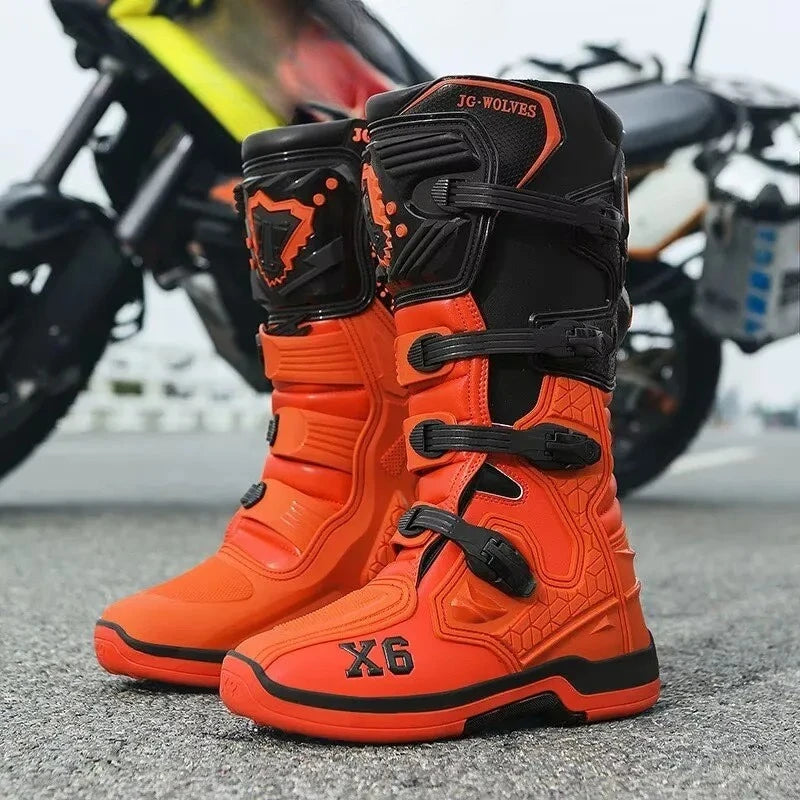 Riding Boots – X6 Off-Road Motorcycle Boots, Mid-Calf Protective Racing Boots for Men & Women