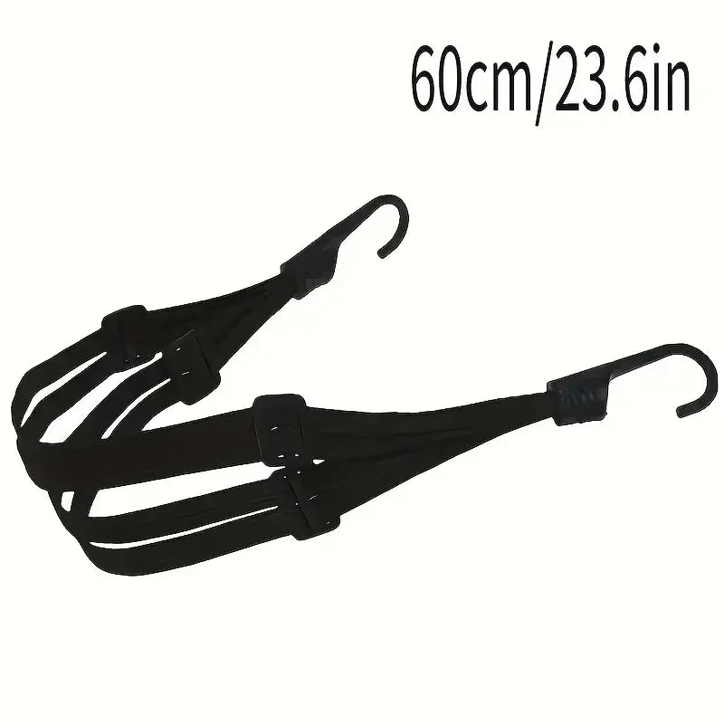 Heavy Duty Elastic Motorcycle Helmet Cargo Net With 2 Hooks Bungee Cord Luggage Holder for Bike Back Seat Electric Scooter Bag