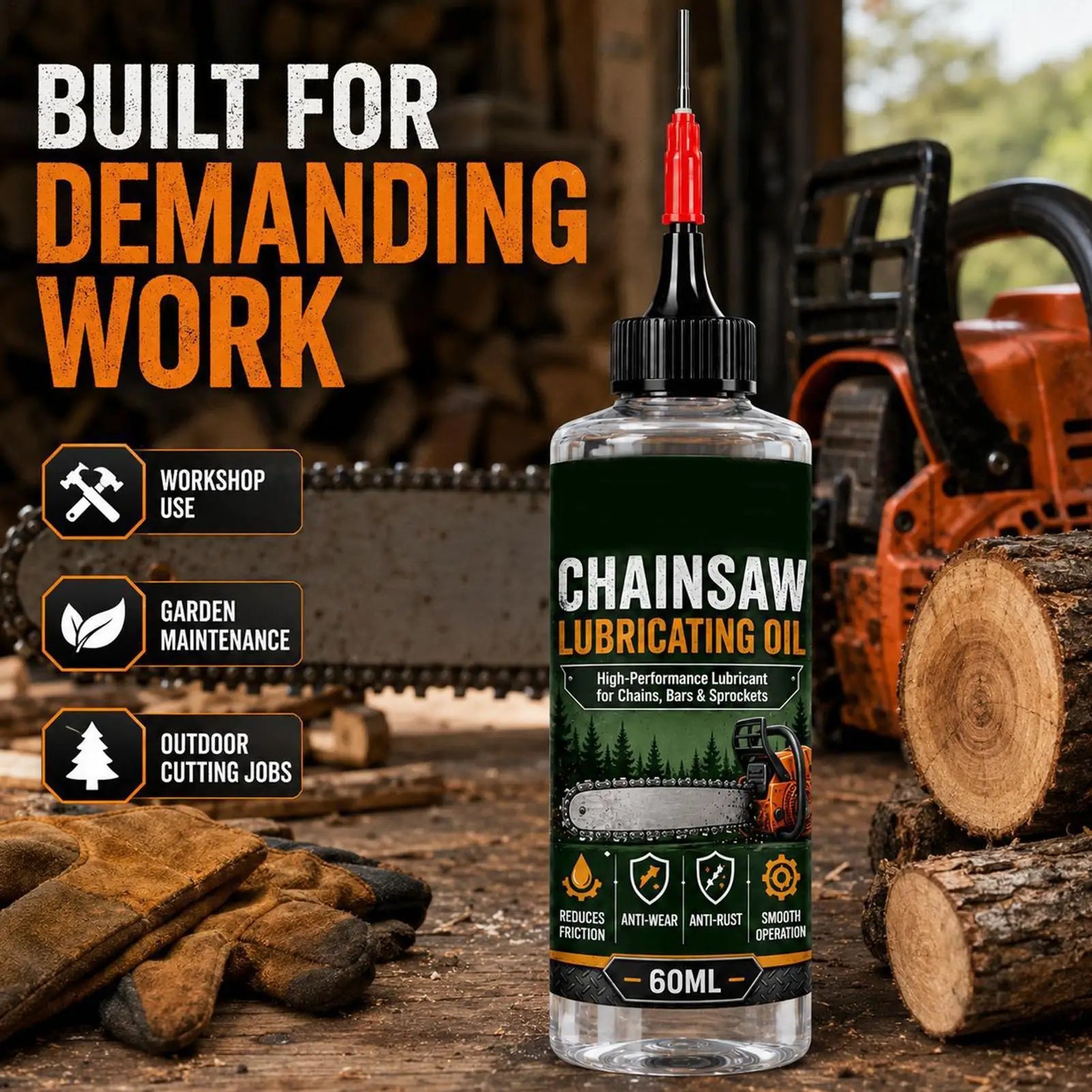 Chain Saw Oil Lubricant 60ml – Long-Lasting Anti-Rust Grease Chain Lube for Bicycle Trimmer Motorcycle Garage Lawn – $17