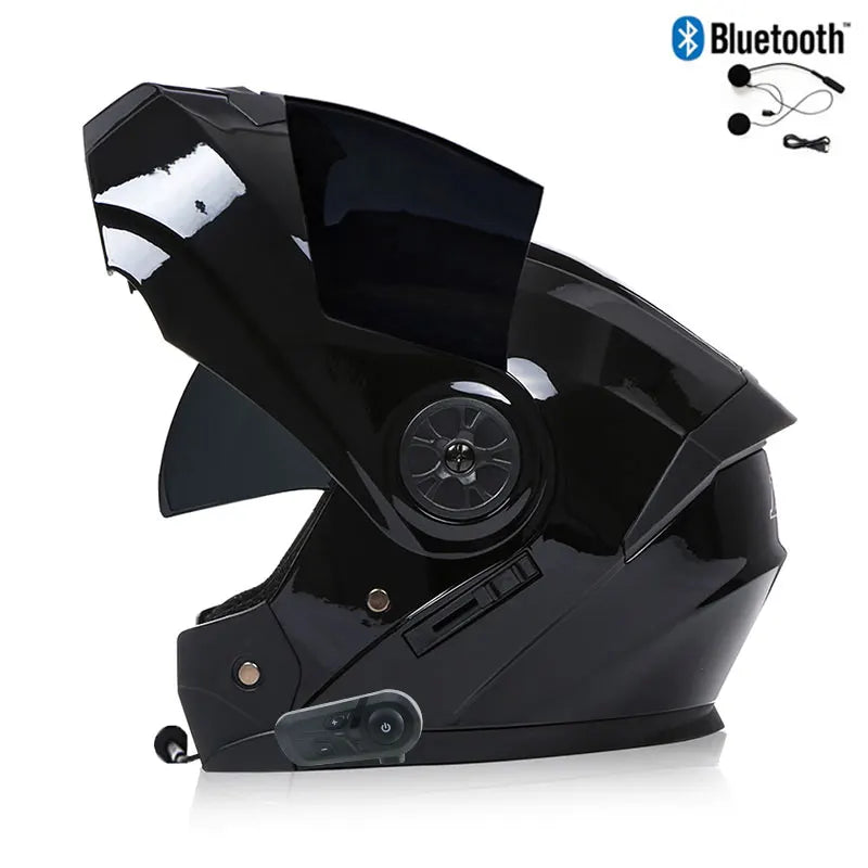 Bluetooth Modular Helmets – DOT Flip-Up Full Face Motorcycle Helmet, Dual Visor for Men & Women