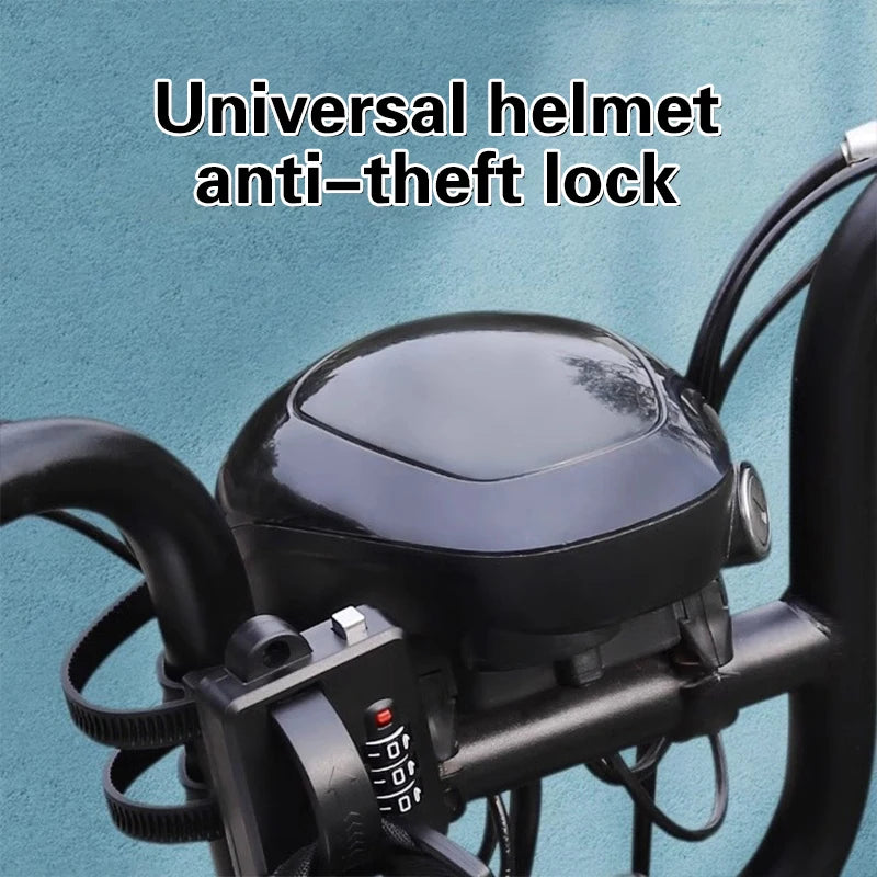 Multi-Use Motorcycle Bicycle Helmet Lock Waterproof Anti-Theft Password Cable Lock Hook for Scooter Cycling Accessories – 3-Digit Adjustable Cable Tie 18cm Zinc Alloy Black