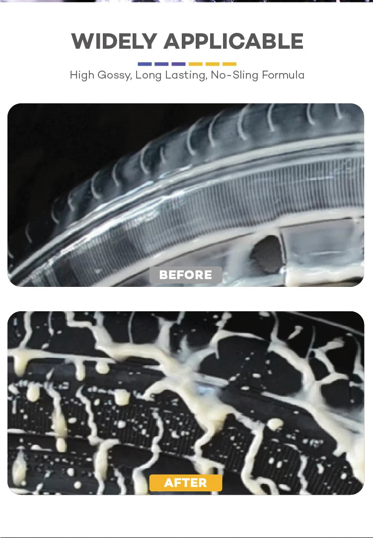 Graphene Acrylic Tire Shine Spray Coating – No Sling Long-Lasting Deep Black UV Protection Dirt Repellent – 100ml / 473ml – $10–42