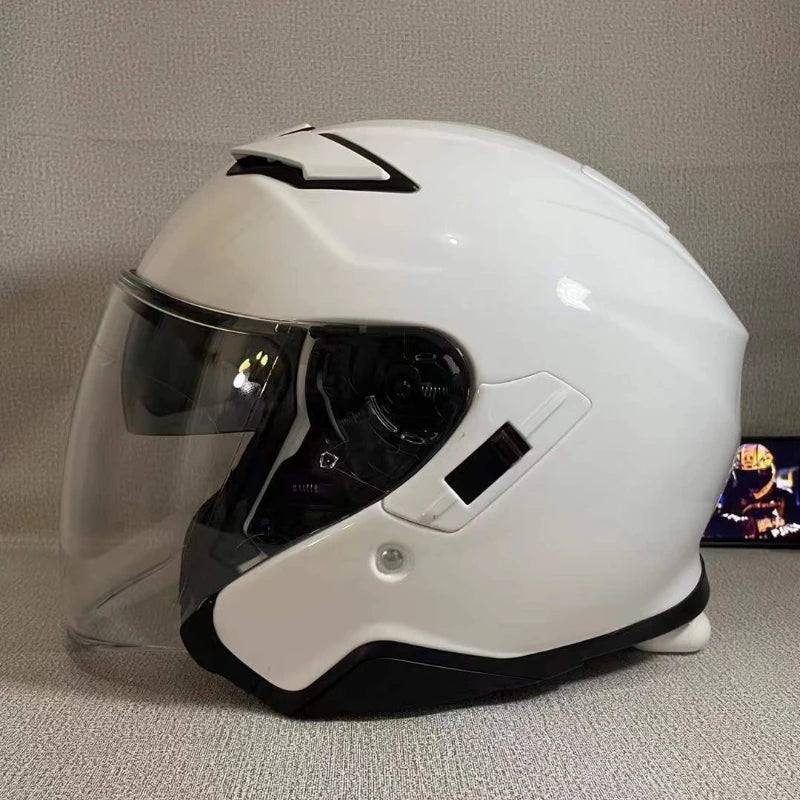 Open Face Helmets – J-Cruise II 3/4 Jet Motorcycle Helmet, Dual Visor, Retro Scooter Style for Men & Women