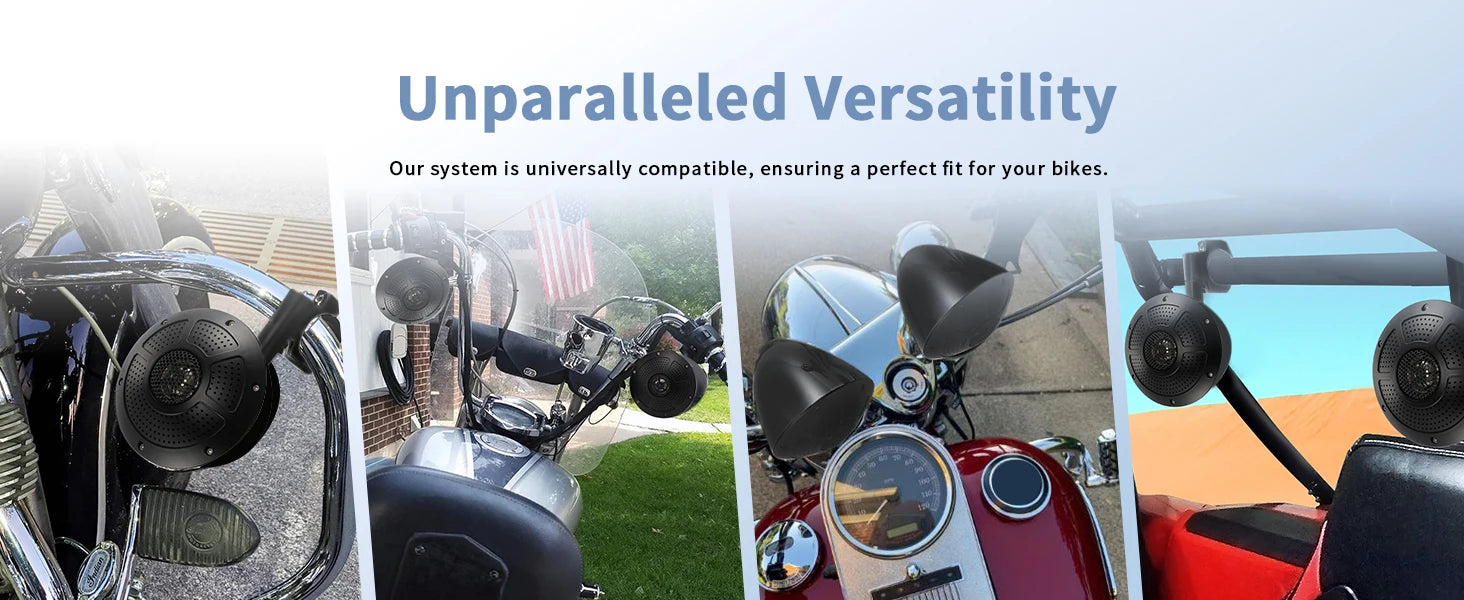 Motorcycle Speakers – 1000W Bluetooth 4-Channel Full-Range Stereo