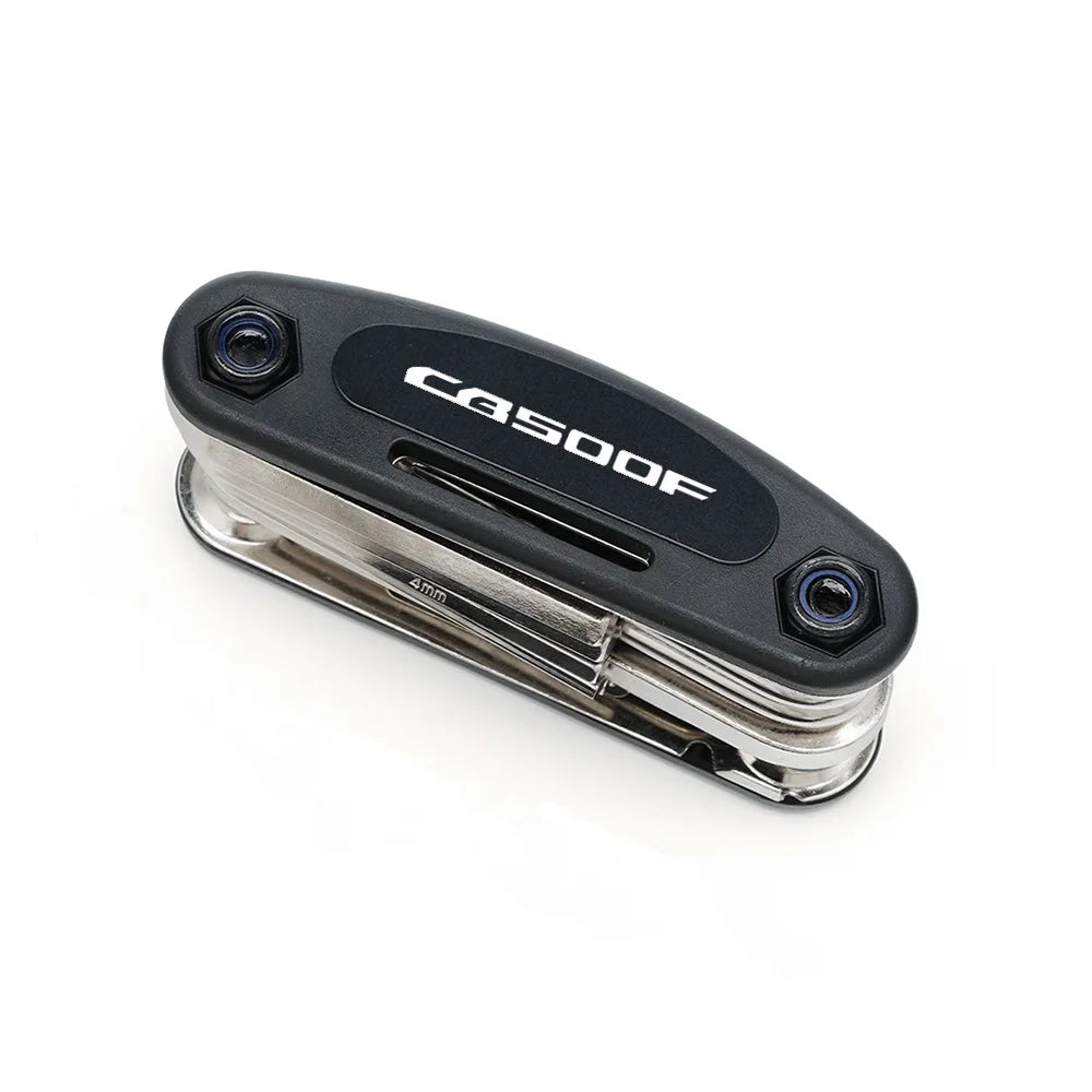 Honda CB500X / CB500F 16-Function Folding Multi-Tool – CNC Aluminum – Allen + Socket + Hex + Screwdriver + Spoke Wrench – $10