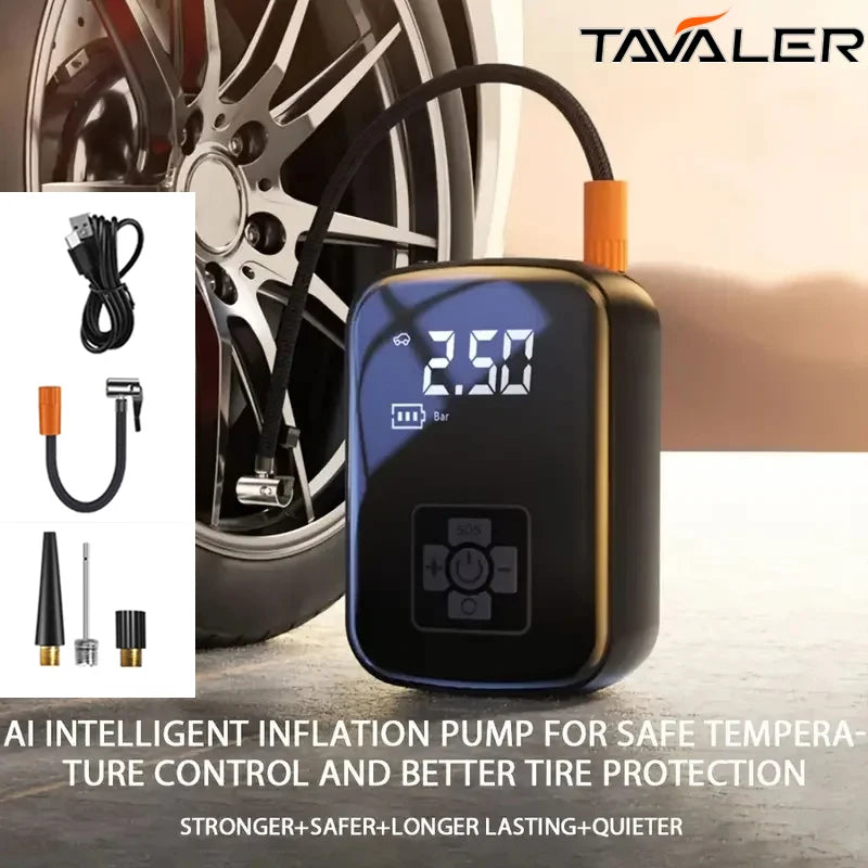 Portable Air Compressor – 12V Electric Tire Inflator