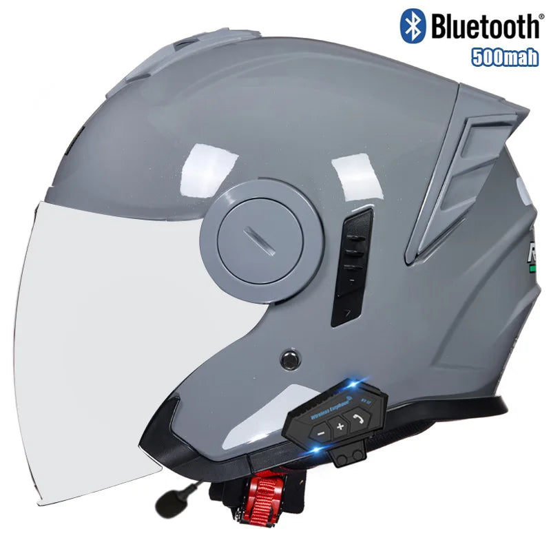 Three Quarter Open Face Helmets with Built In Bluetooth Headset