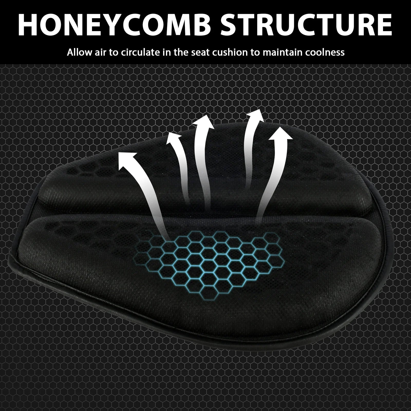 Motorcycle Seat Cushion – 3D Honeycomb Gel Pad Anti-Slip