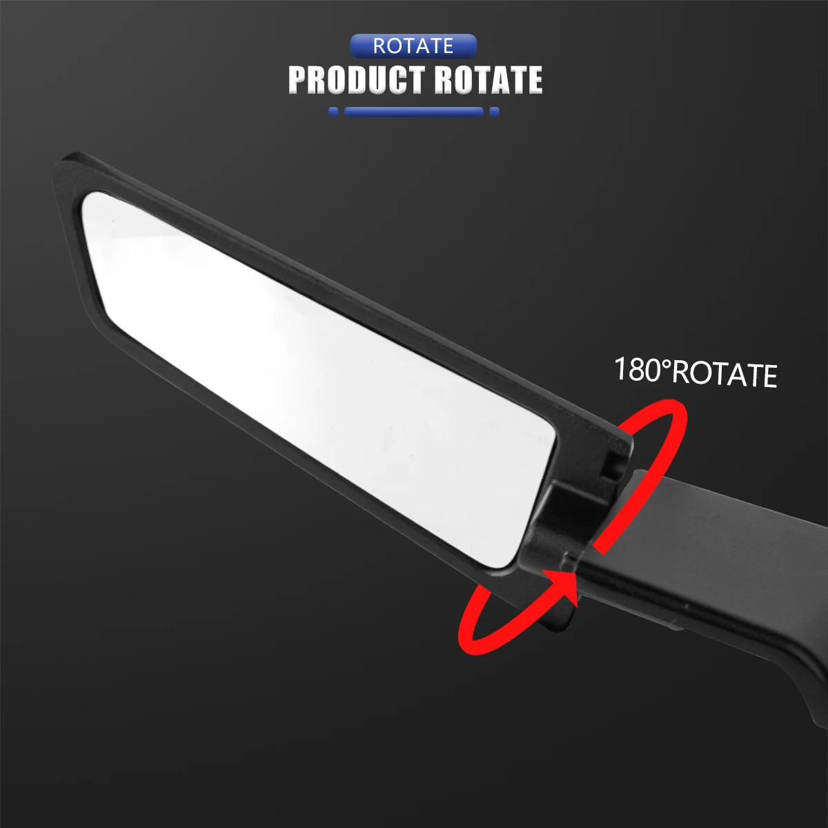 HVLMHA Yamaha MT-07 MT-09 MT-10 Stealth Winglet Rotatable Motorcycle Mirror CNC Aluminium Adjustable Rearview Motorcycle Mirror Kit 2021-2023
