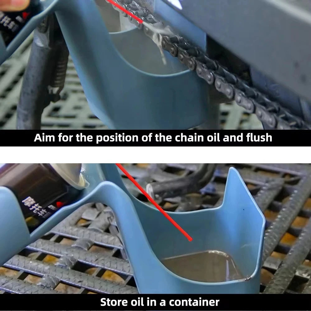 Motorcycle & Bike Chain Oil Storage Tool Box – Splash-Proof Anti-Spray Chain Cleaning Oil Tool – $22