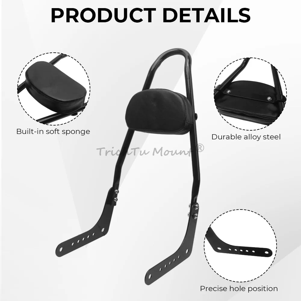 For Harley Softail Low Rider 18-Later FLDE FLHC FLHCS FLSL Motorcycle Accessory Black Sissy Bar Backrest Pad Steel Metal PU