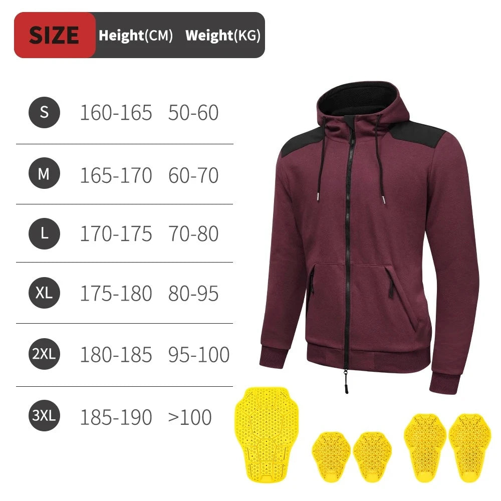 Warm Armored Hoodie with CE Certified Protection