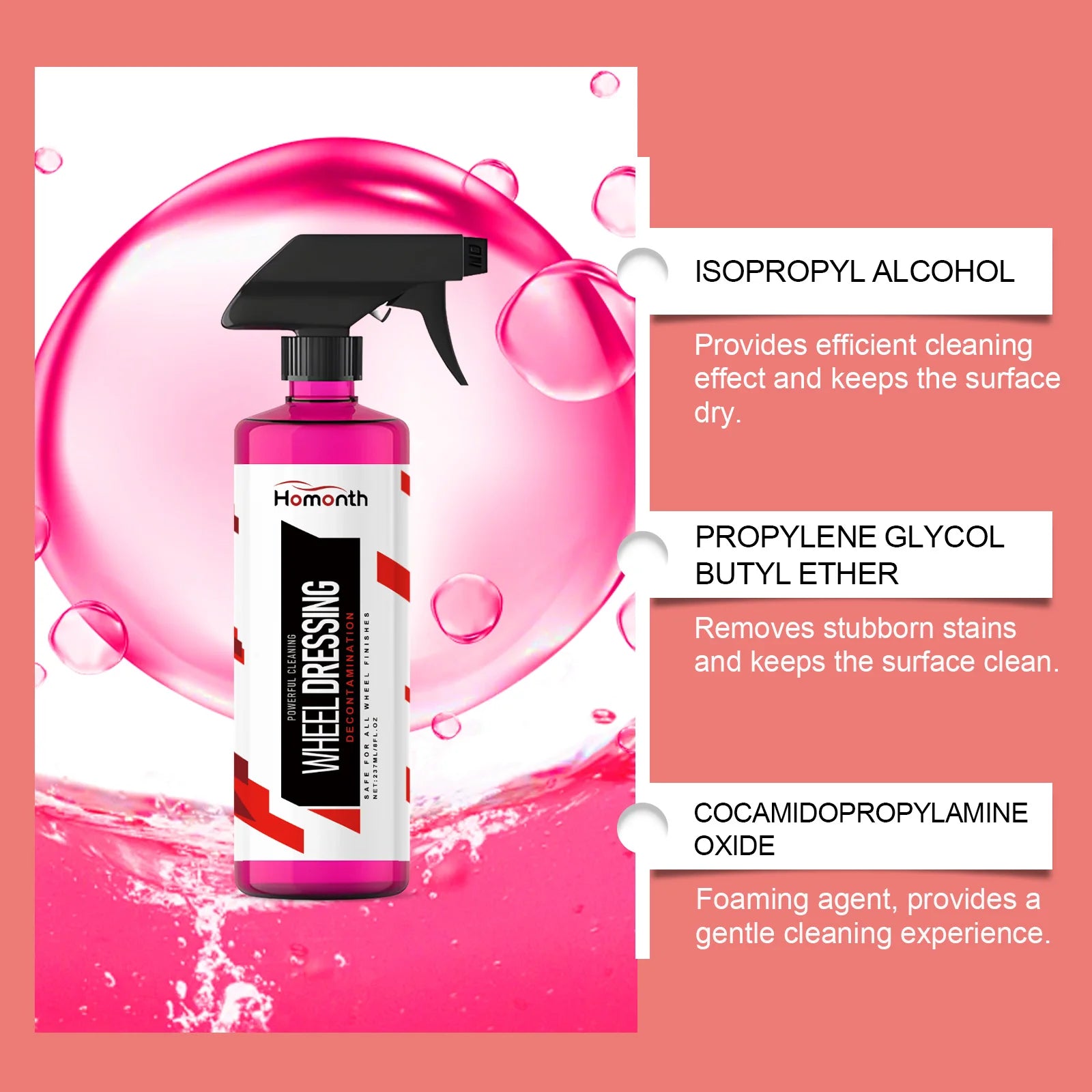Professional Wheel Cleaner & Alloy Rim Spray 237ml – Brake Dust Remover Tire Renovator Long-Lasting Shine – 1pc / 2pc / 3pc / 4pc – $12–55