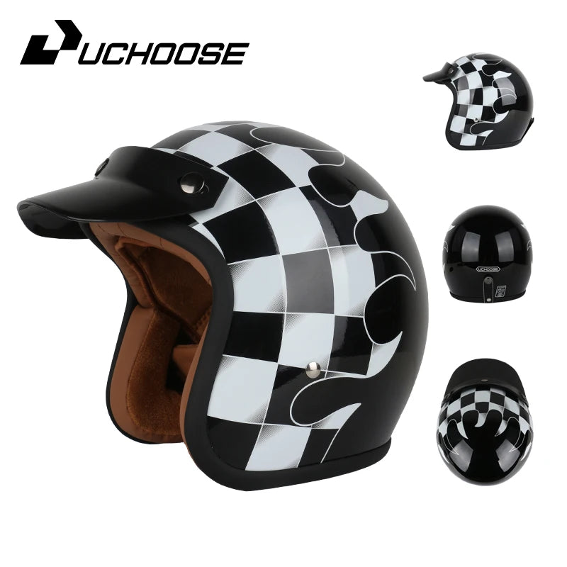 Open Face Helmets – DOT Certified Retro Motorcycle Helmet, Cafe Racer & Street Riding for Men