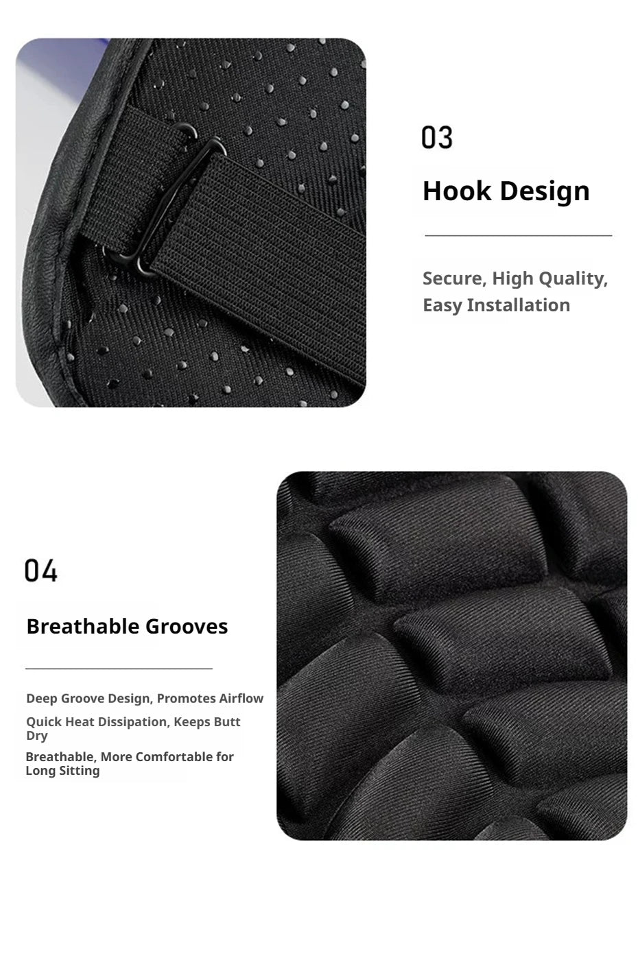 SEAMETAL Universal Motorcycle Gel Seat Cover 3D Breathable Comfort Cushion Shock Absorber Pad Anti-Slip Bike Saddle Protector