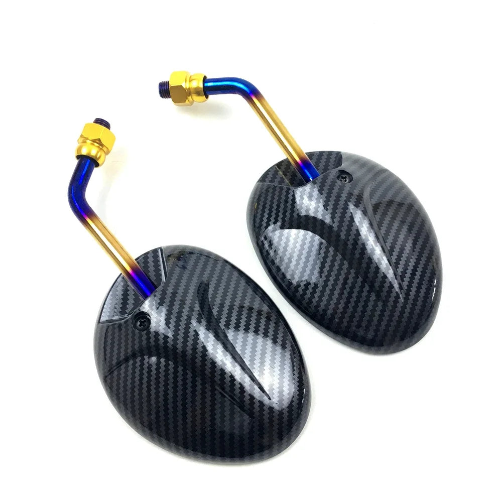 Universal 8mm Convex Motorcycle Mirror ABS & Metal Rearview Side Motorcycle Mirror for Honda Suzuki Yamaha Kawasaki Ducati Scooter E-Bike