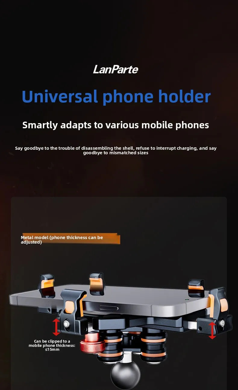Metal Shockproof Motorcycle Phone Holder 4 Vibration Dampener 15W Wireless Charger Fast Charging Motorbike Bicycle Bike Stand