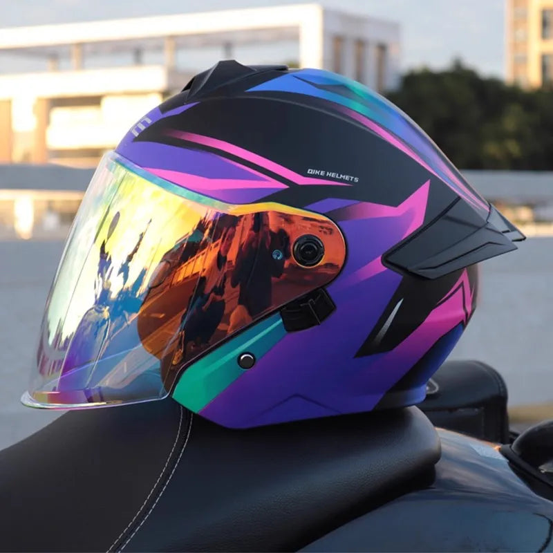 Modular Helmets – Flip-Up Dual Visor Full Face Motorcycle Helmet, Aggressive Tooth Design for Men & Women