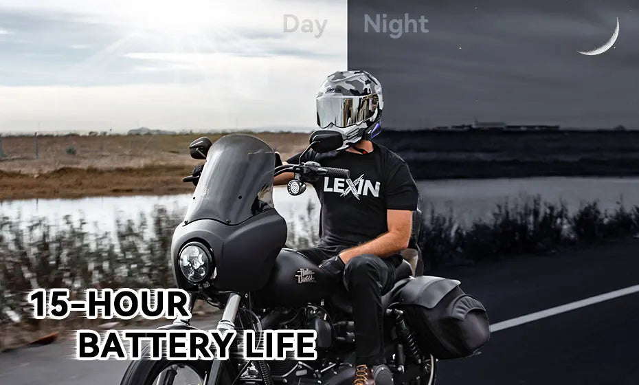 LEXIN B4FM-X Motorcycle Bluetooth Intercom – 10-Rider Music Sharing