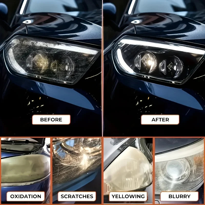 Car & Motorcycle Headlight Restoration Polish Paste – Headlamp Scratch Repair – Removes Yellowing Oxidation Haziness – 50g / 100g / 200g / 300g – From $5