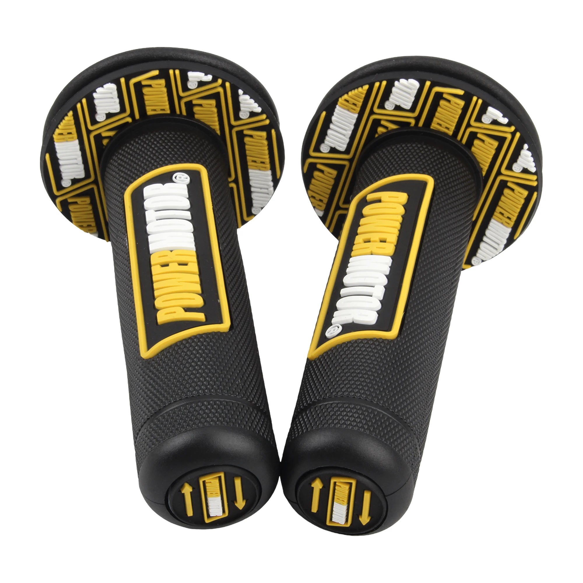 PowerMotor HB308 Universal Motorcycle Handlebar Grips 7/8" Left 22mm Right 25mm Non-Slip PVC Gel Rubber Ergonomic Fatigue-Reducing Grips for Motocross Dirt Bike Enduro Honda Yamaha Suzuki Kawasaki KTM Ducati – 8 Colors (1 Pair)