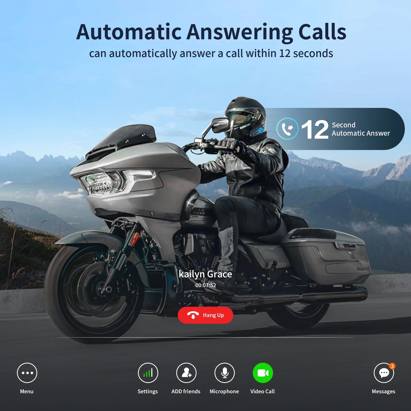 Fodsports FX60C Motorcycle Bluetooth Intercom – 4K Camera & 10-Rider