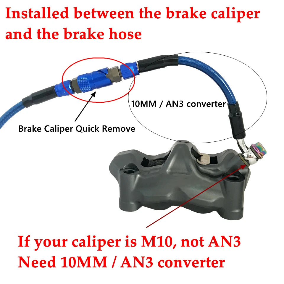 AN3 Brake Line Quick Disconnect Coupler – Brake Line Tools – Non-Spill Shut-Off Valve for Brake Fluid Change – 7075 Aluminium – Universal Motorcycle and Car – from $14