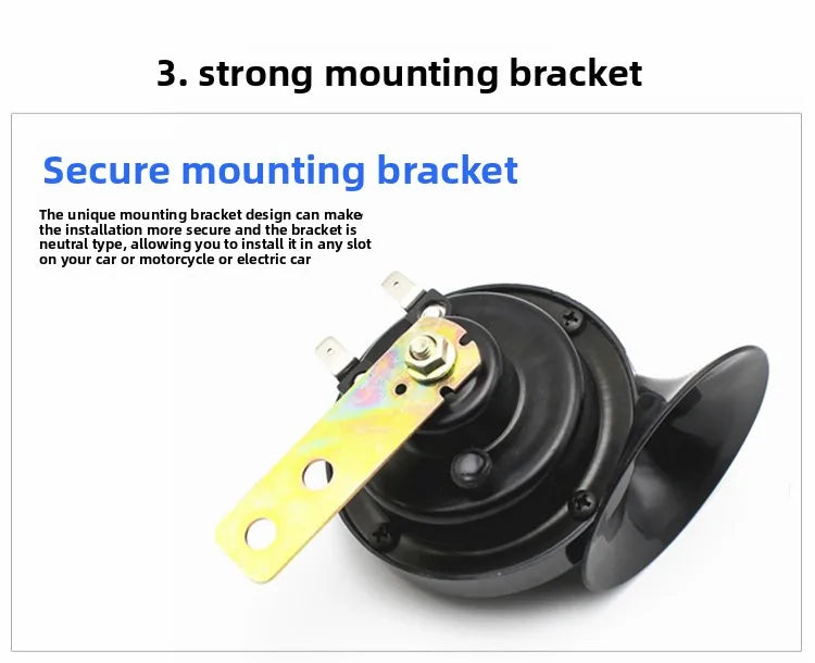Motorcycle Horn – 12V Universal Snail-Shaped High-Pitched Waterproof Horn