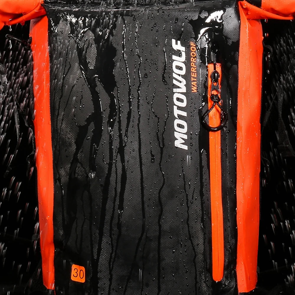 Motorcycle Backpack – Waterproof Full Face Helmet & Reflective Travel Bag