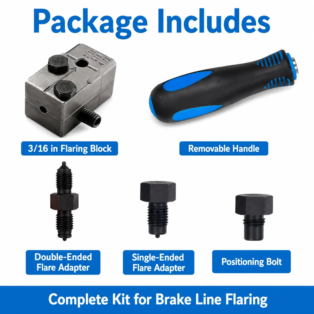 Professional 3/16" Brake Pipe Flaring Tool Kit – Brake Line Tools – Single and Double Flare Brake Line Repair Kit for Car Motorcycle Truck – 490g – $37