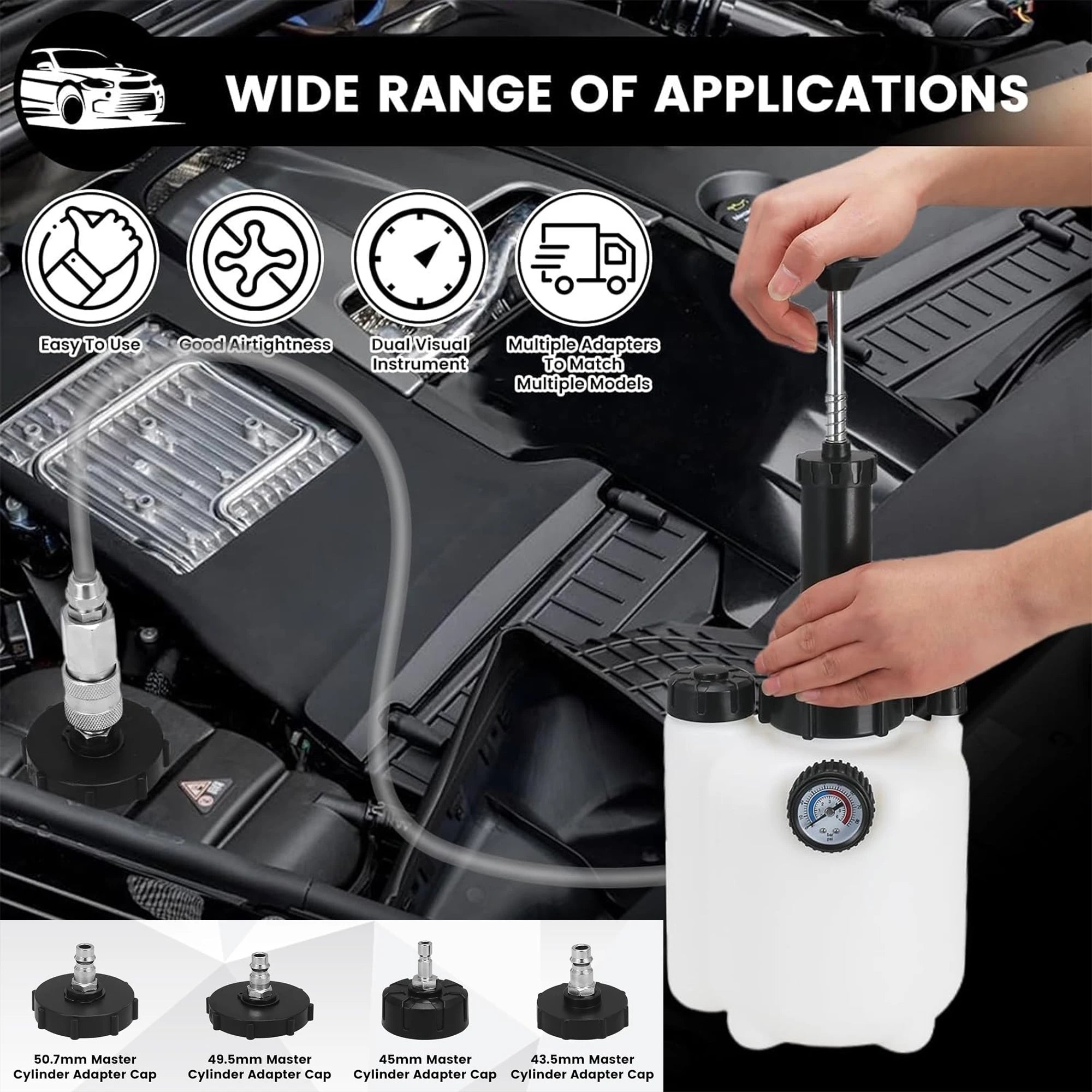 3L Manual Brake Oil Bleeder with Voltage Display – Brake Bleeding Tools – Car Motorcycle Brake Fluid Oil Changer Clutch Bleeding System – Set 1 / Set 2 / Set 3 – from $24