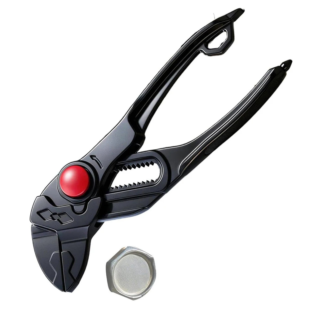 4-Inch Mini Pliers Wrench – Brake Caliper Tools – Rust-Resistant Electroplated Smooth Parallel Jaws Non-Slip Grooved Handle Alloy Steel – Black / Silver – $32