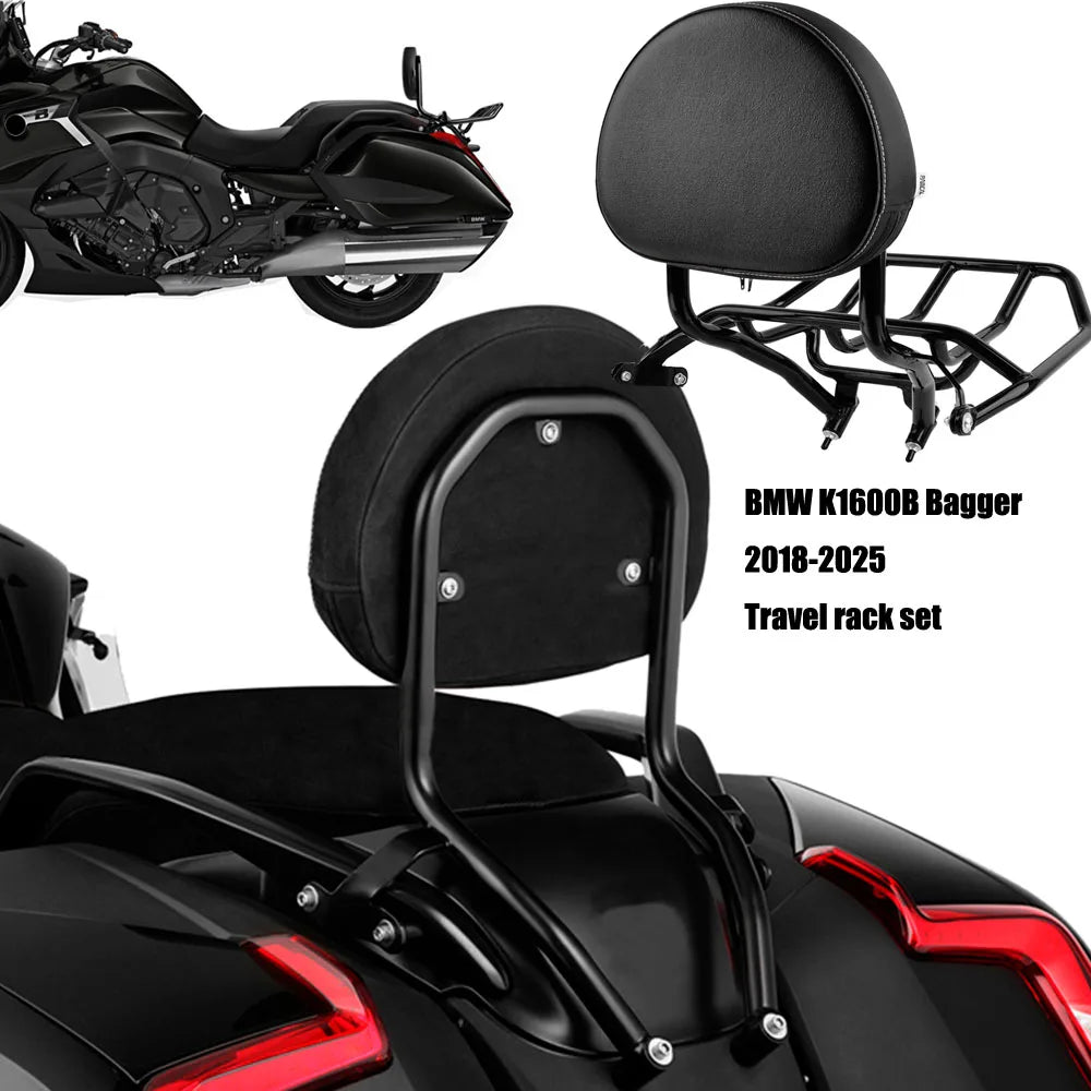 For BMW K1600B K1600 Motorcycle Passenger Backrest  2018-2025 Set Rest Seat Cushion Pad Accessories Sissy Bar Rear Backrest