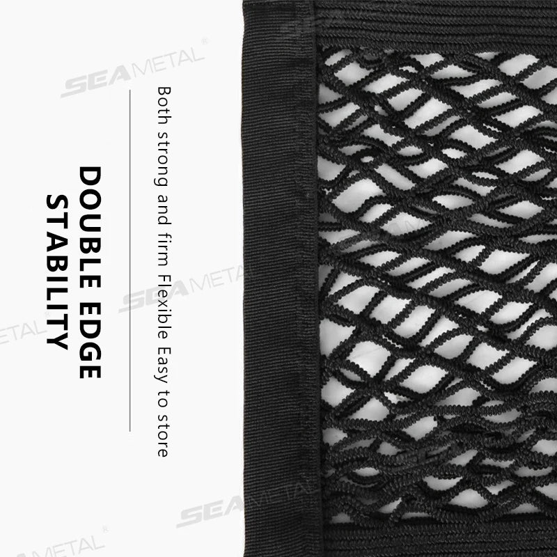 SEAMETAL Motorcycle Cargo Net High Elastic Double/Three Layer Motorcycle Net for Helmet Storage Cargo Luggage Net with Hooks