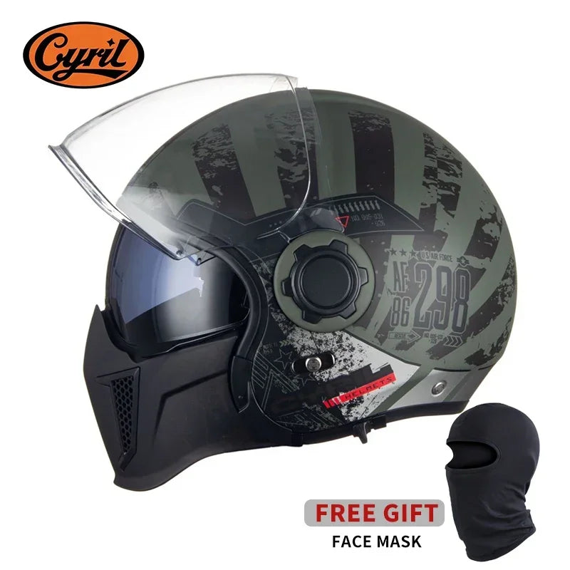 Retro Modular Helmet with DOT and ECE Approval