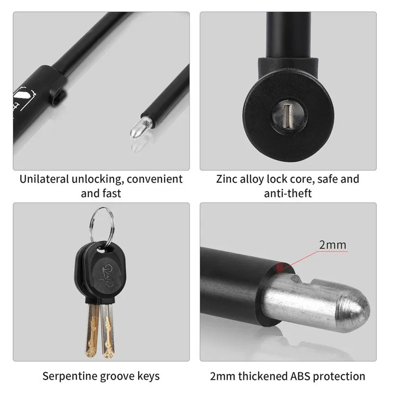 West Biking Bicycle U Lock MTB Road Bike Padlock Portable Anti-Theft Safety Motorcycle Scooter Cycling Lock Bicycle Accessories – Classic-046 Carbon Steel Zinc Alloy 18x13cm Black