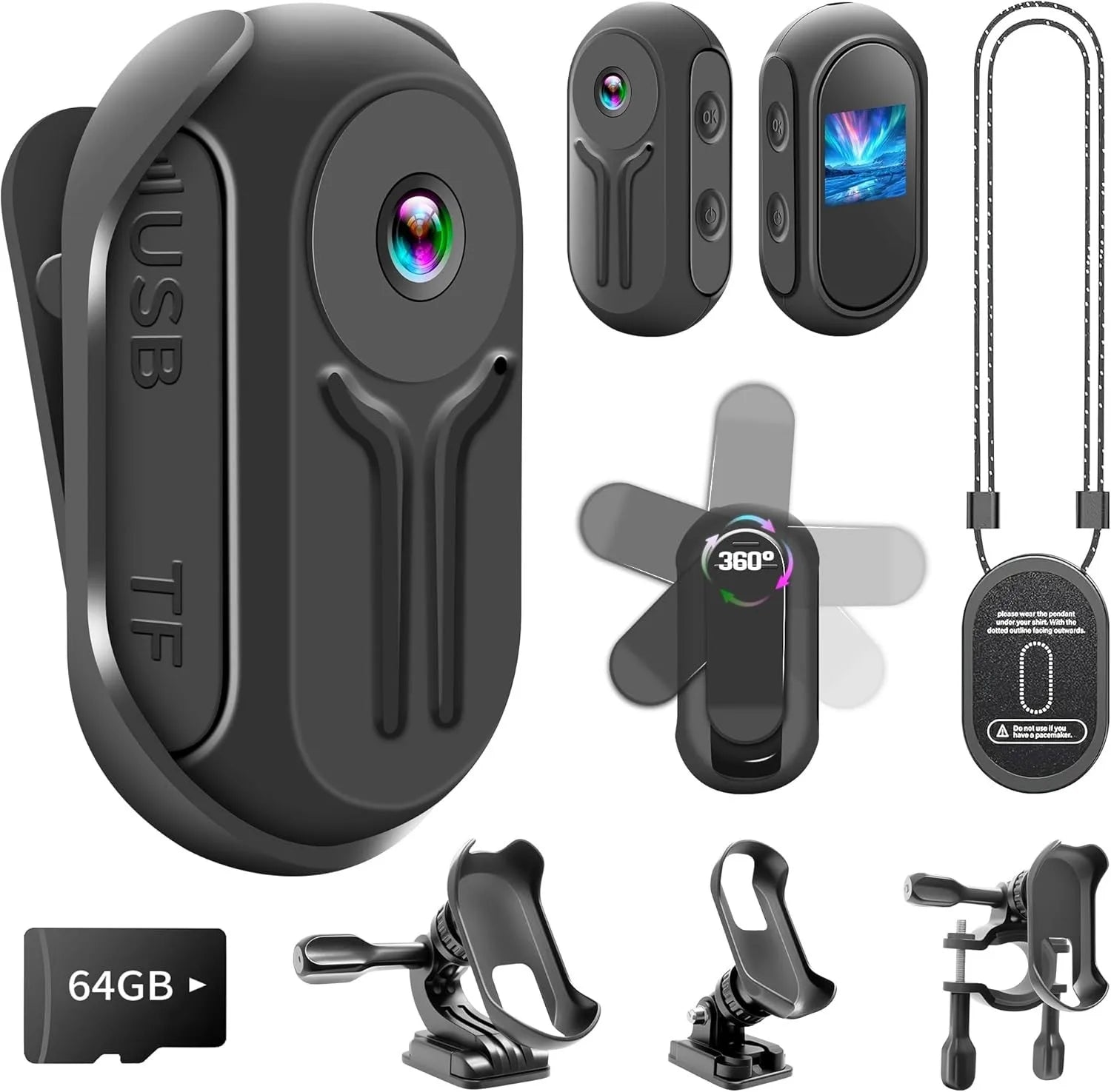 MD20 Mini Body Camera 1080P HD Magnetic - 16GB Card