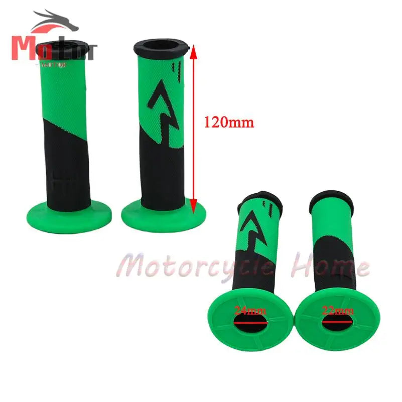 Kawasaki Universal Motorcycle Handlebar Grips 7/8" 22mm Rubber Hand Grips for Kawasaki ZX6R ZX7R ZX10R ZX12R ZX14R KX 65 85 125 250 KLX 125 250 – 4 Colors (1 Pair)