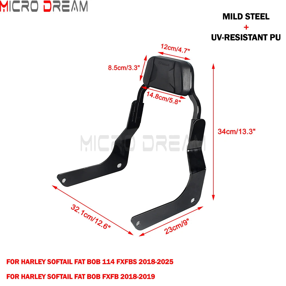 For Harley Softail Fat Bob FXFB 2018-2019 FXFBS 2018-2025 Club Style Motorcycle Sissy Bar Passenger Backrest PU Pad BackRest Kit