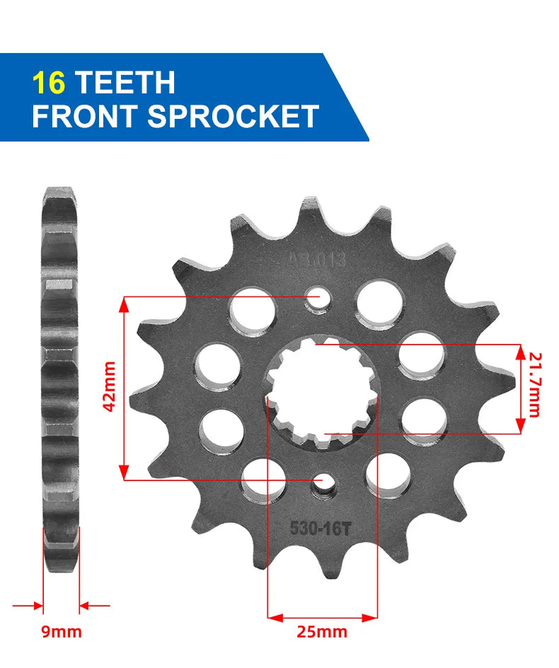530 Front Sprocket 14T–17T Suzuki GSX